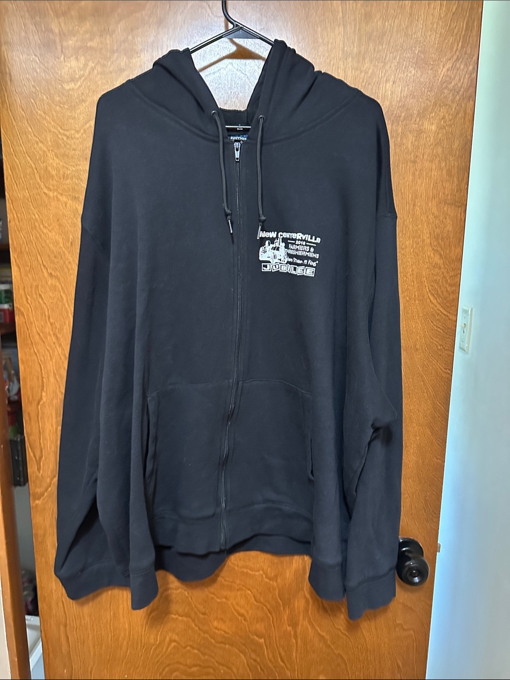 Black Graphic Zip-Up Hoodie